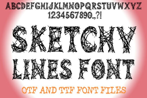 Sketchy Lines: A Bold and Chaotic Display Typeface for Creative Projects